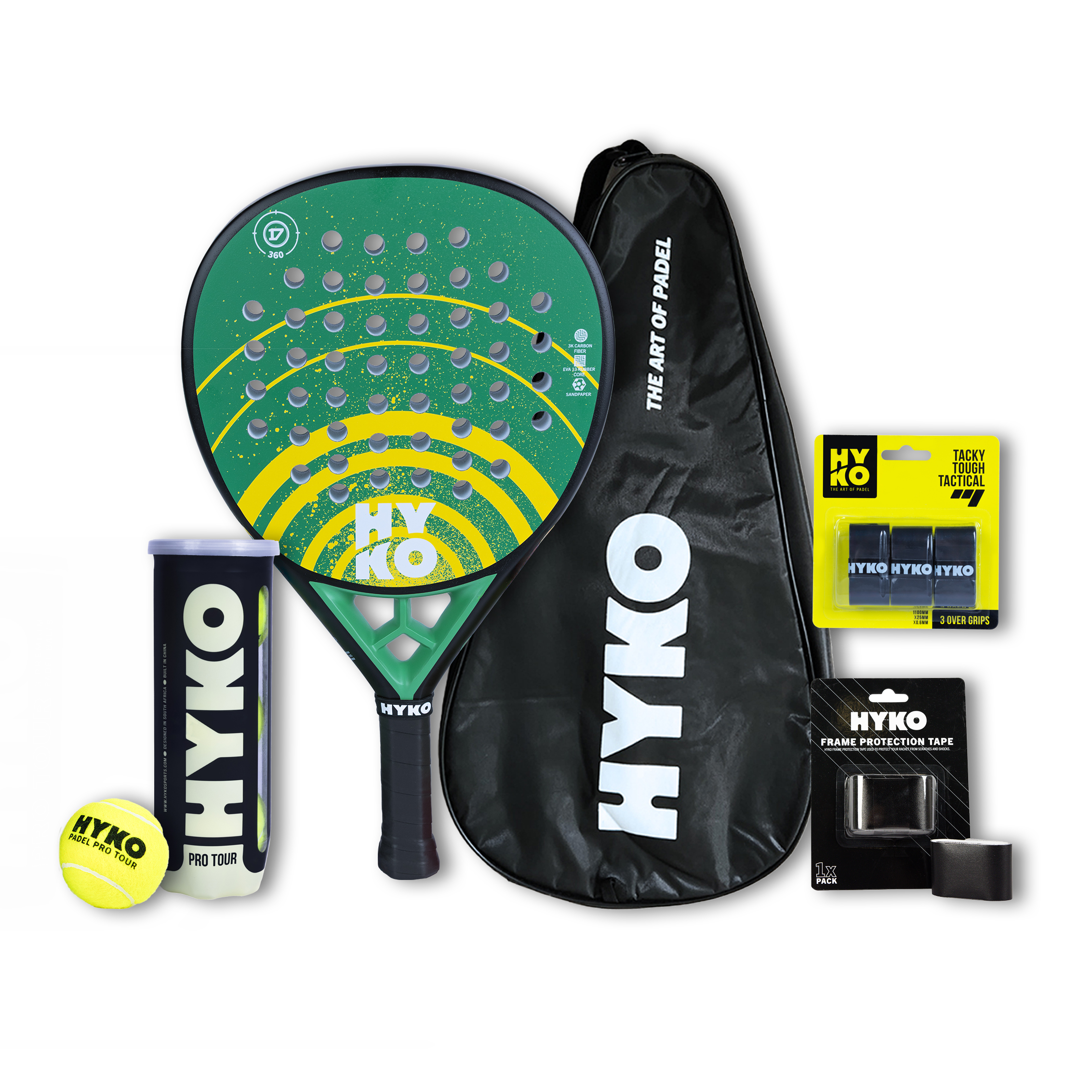 hyko padel 360 green padel racket